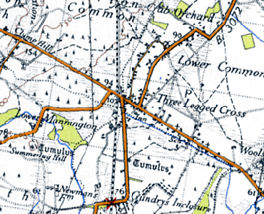 History of Three Legged Cross in East Dorset | Map and description
