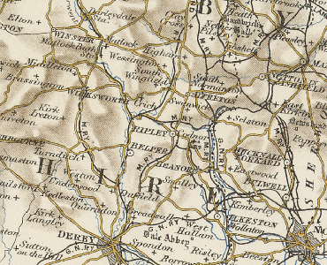 Map Of Ripley Derbyshire History Of Ripley, In Amber Valley And Derbyshire | Map And Description
